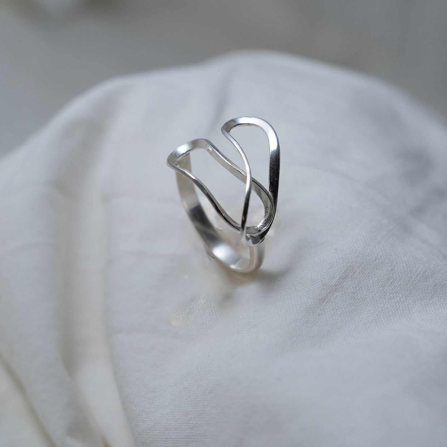 Deconstructed floral sterling silver ring series no. 1