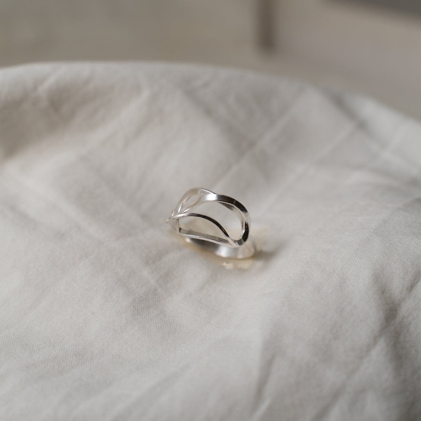 Deconstructed floral silver ring series no.2