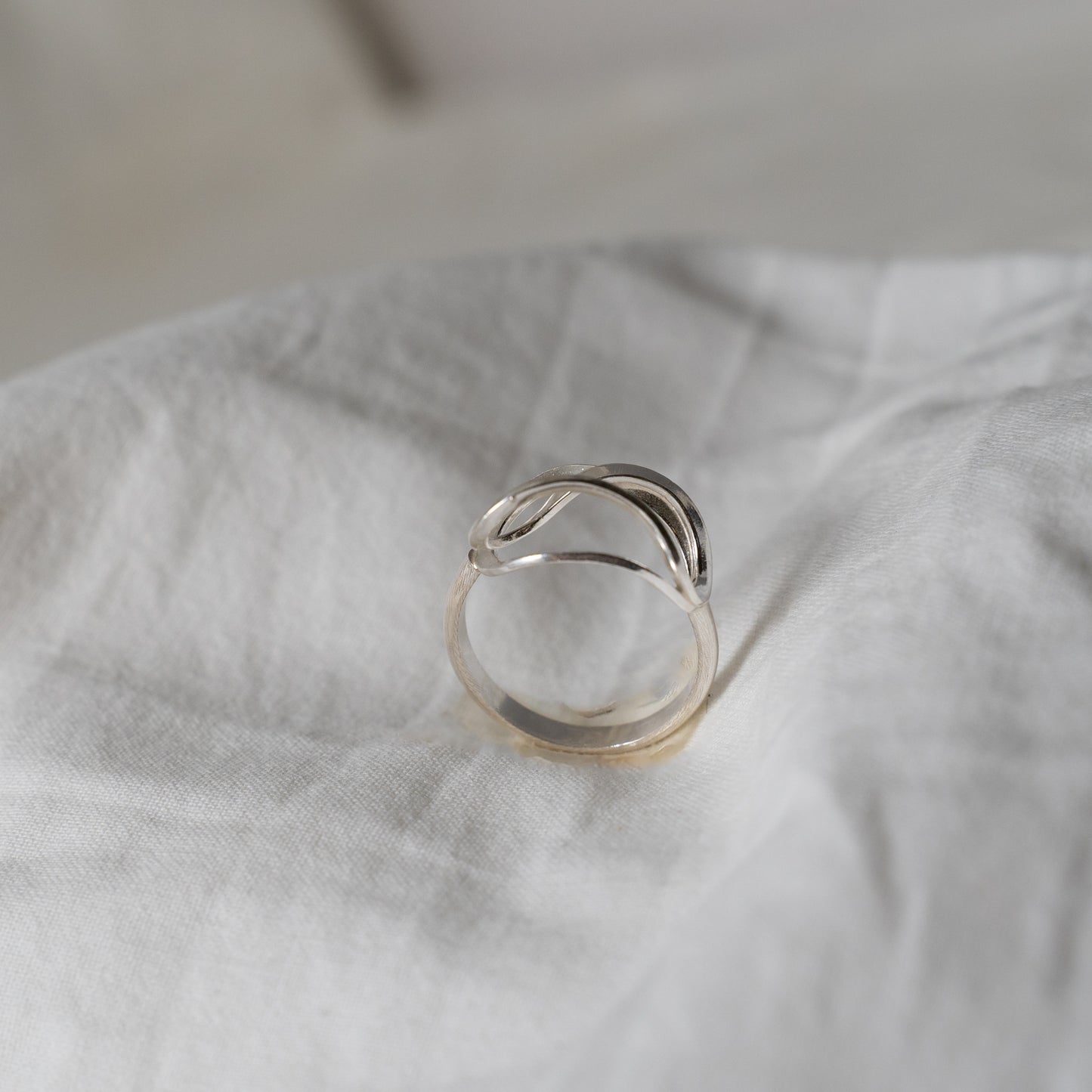 Deconstructed floral silver ring series no.2