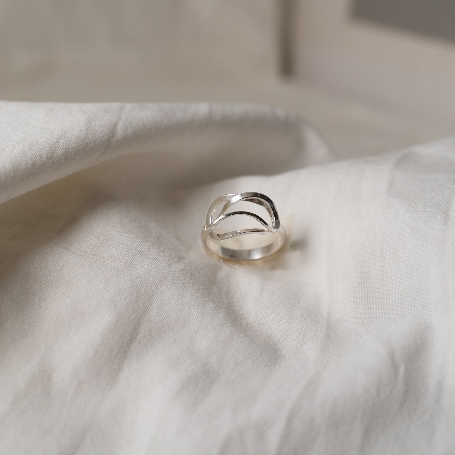 Deconstructed floral silver ring series no.2