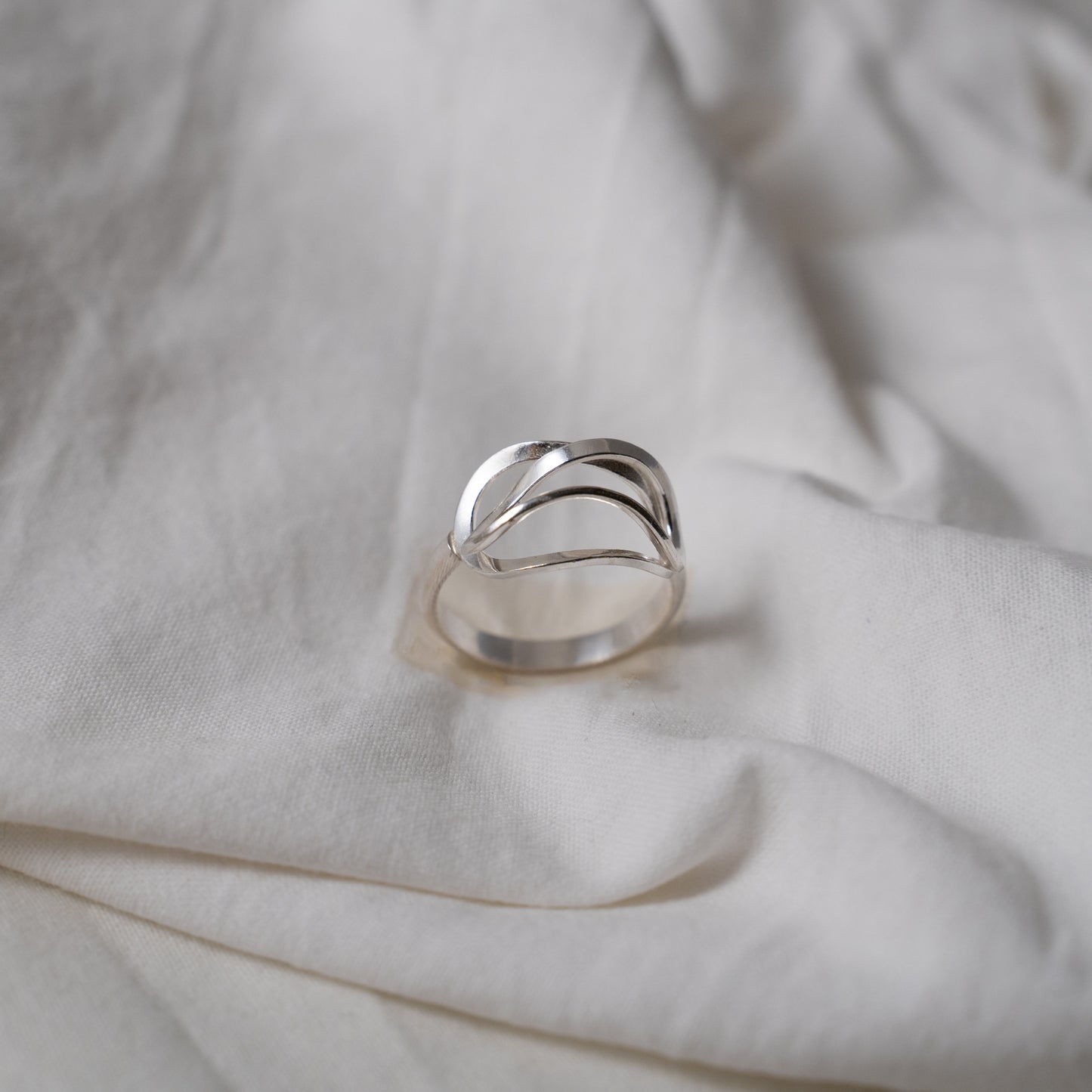 Deconstructed floral silver ring series no.2