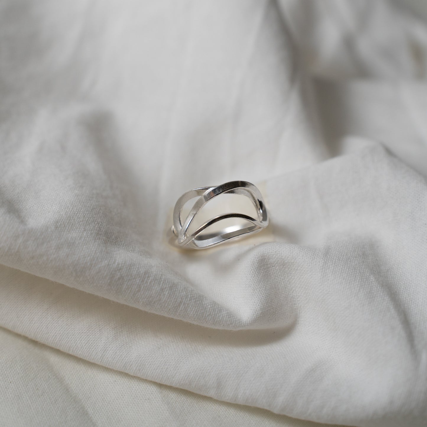 Deconstructed floral silver ring series no.2