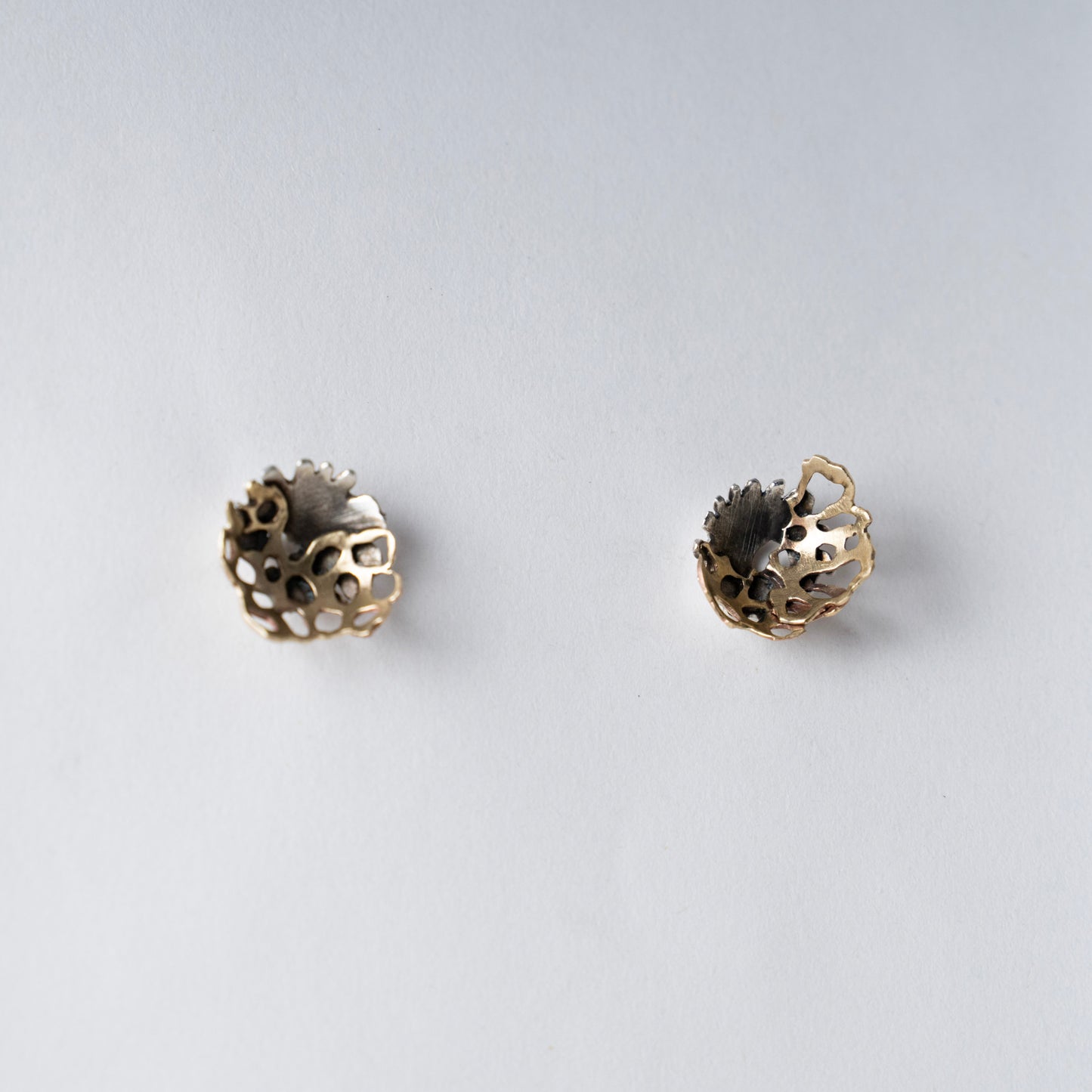 SMALL * An ode to Montipora Peltiformis - oxidized and matte finish brass earrings, available for custom order in gold and silver (Copy)