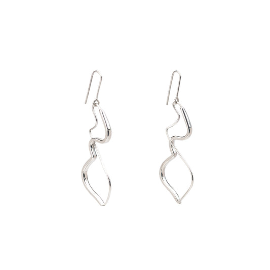 Animal Armour, hand fabricated, sterling silver dangle earrings.