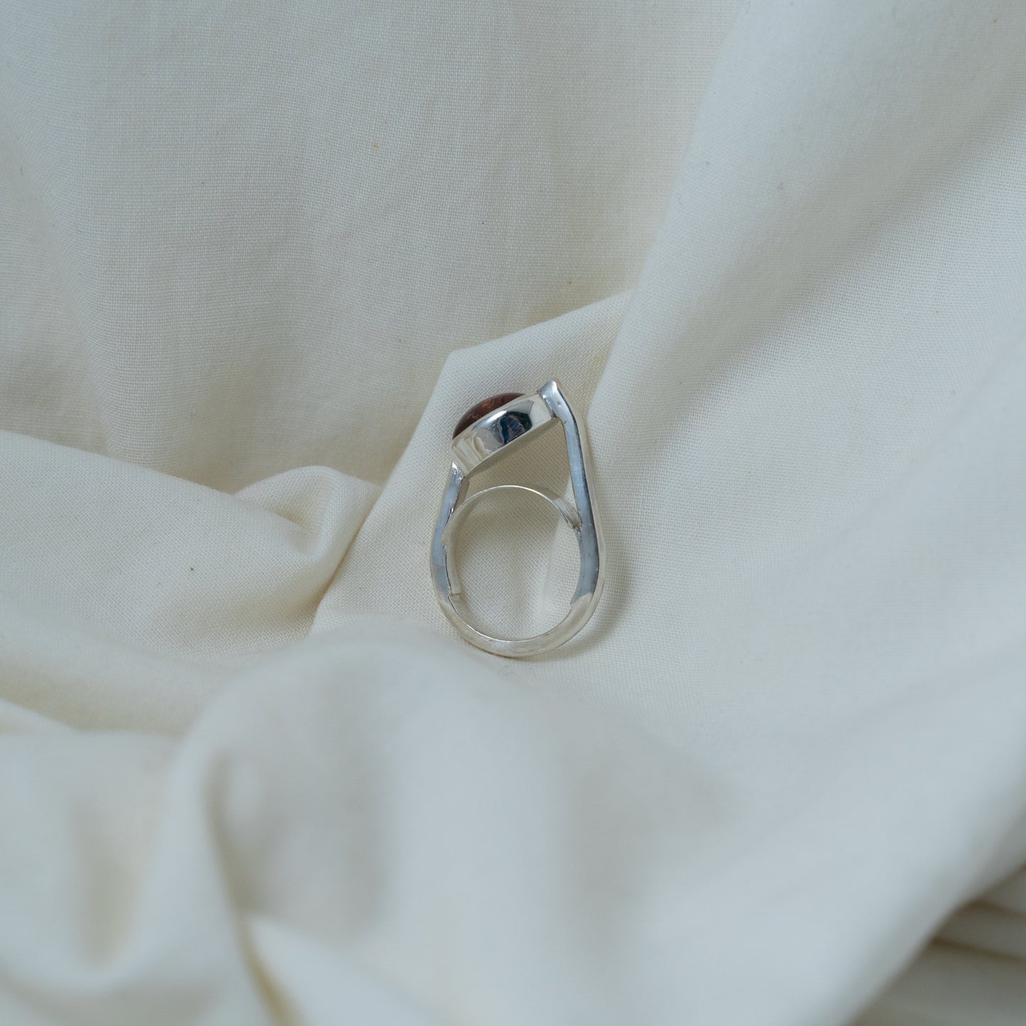 Iconic, retro-inspired, pink tourmaline silver ring