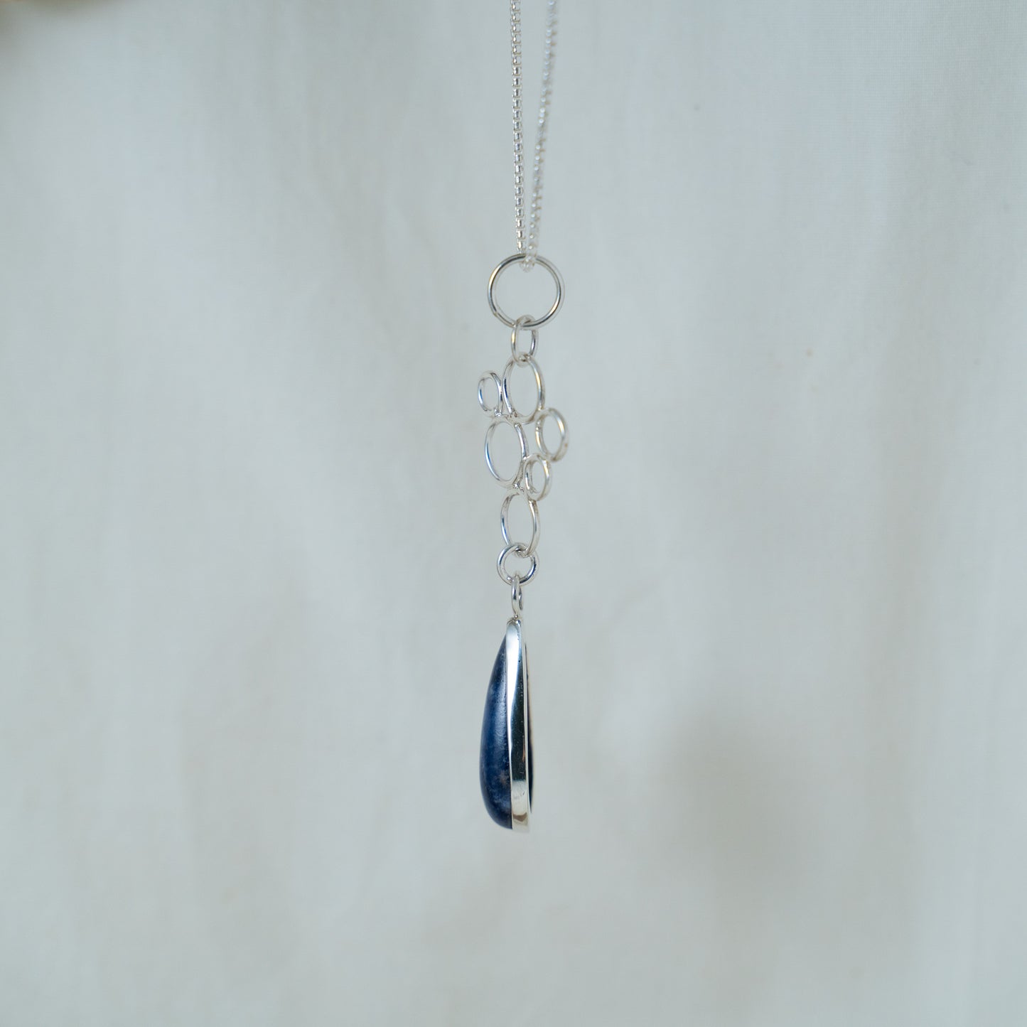 Lapis Lazuli sterling silver circular pendant