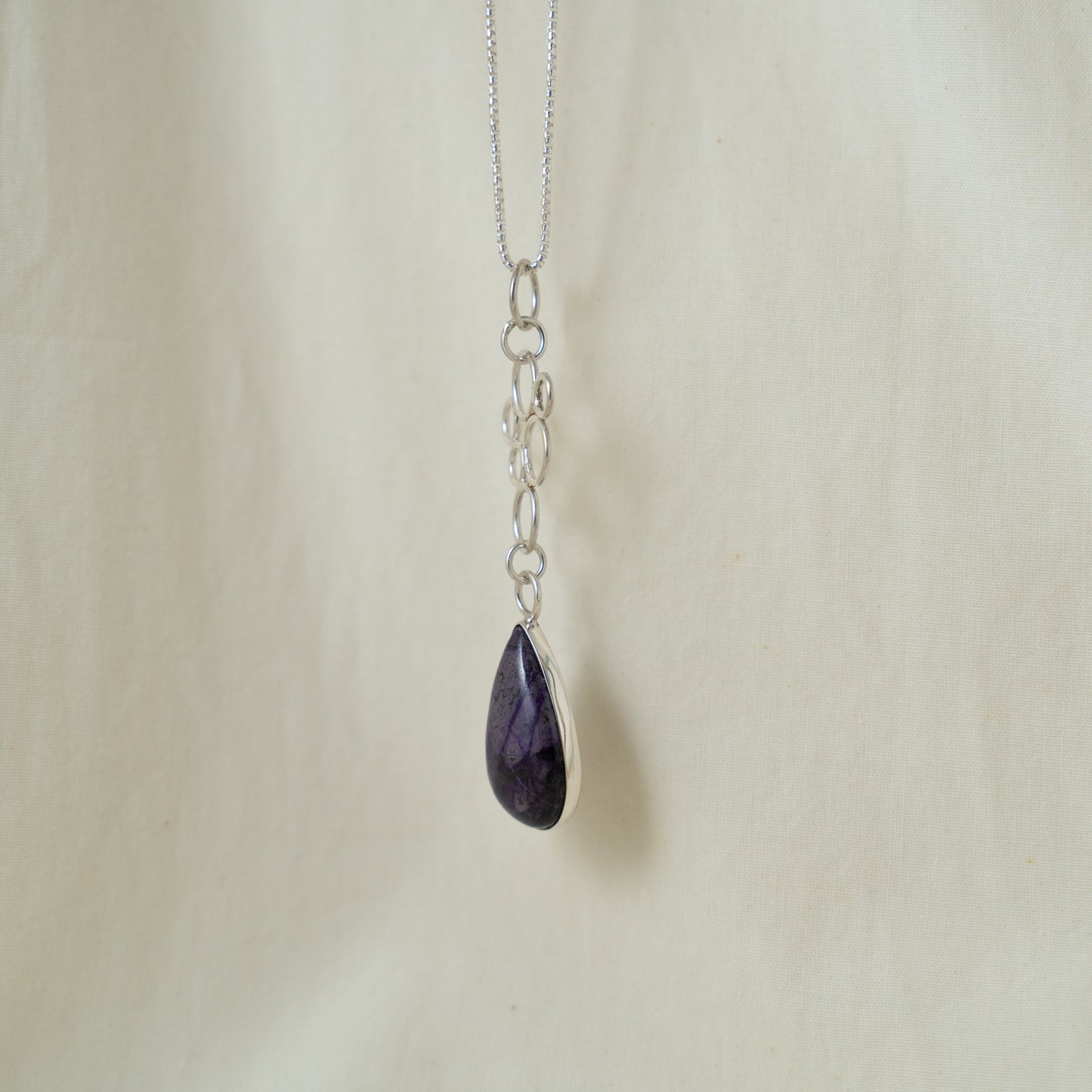 Lapis Lazuli sterling silver circular pendant