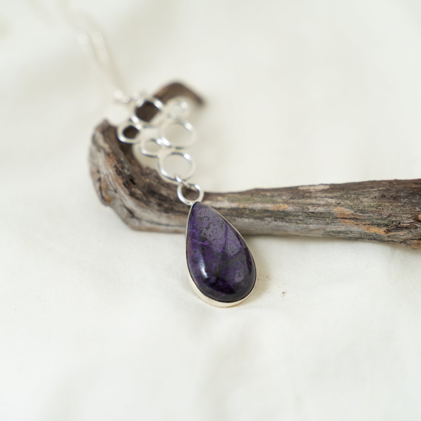 Lapis Lazuli sterling silver circular pendant