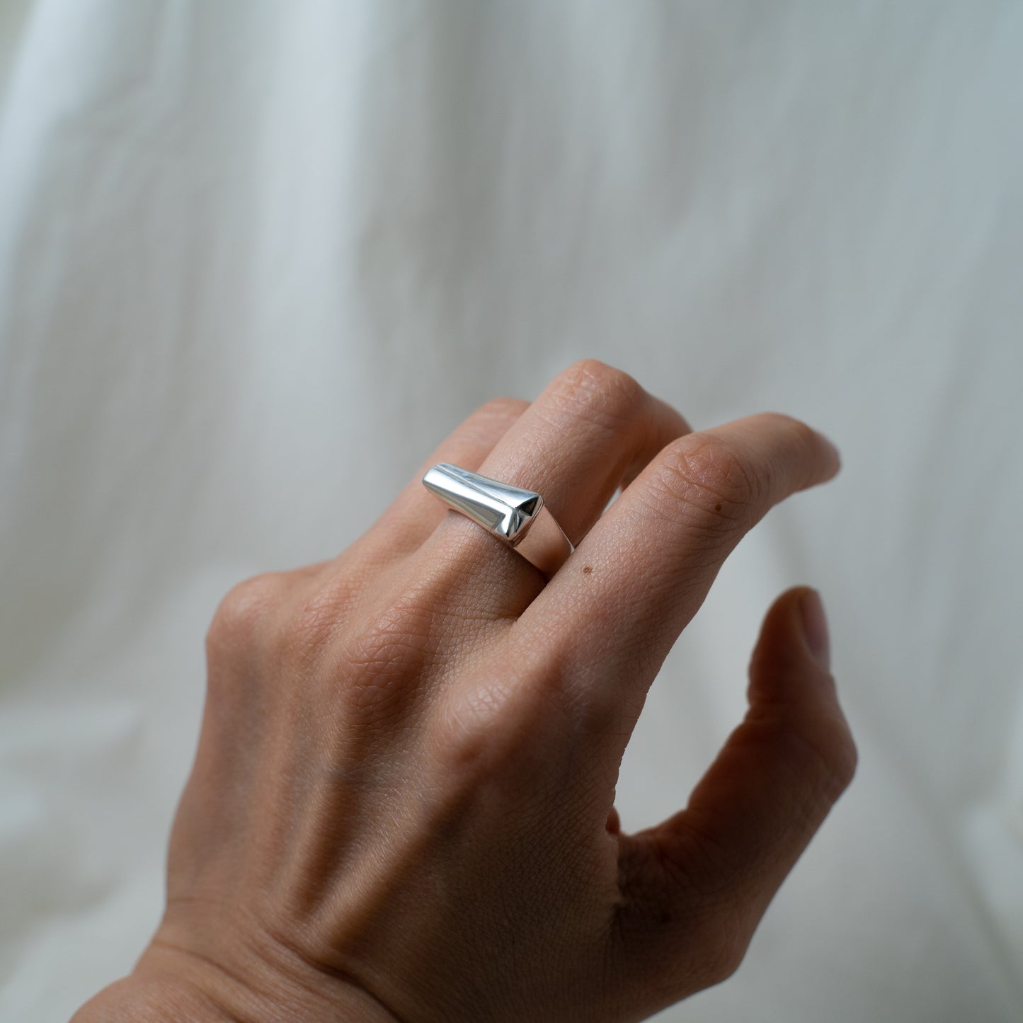 Geometric Silver Signet ring