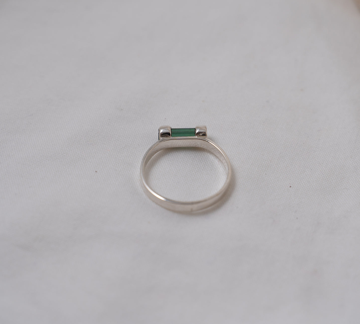 Bohemian-chic inspired, raw tourmaline, silver ring