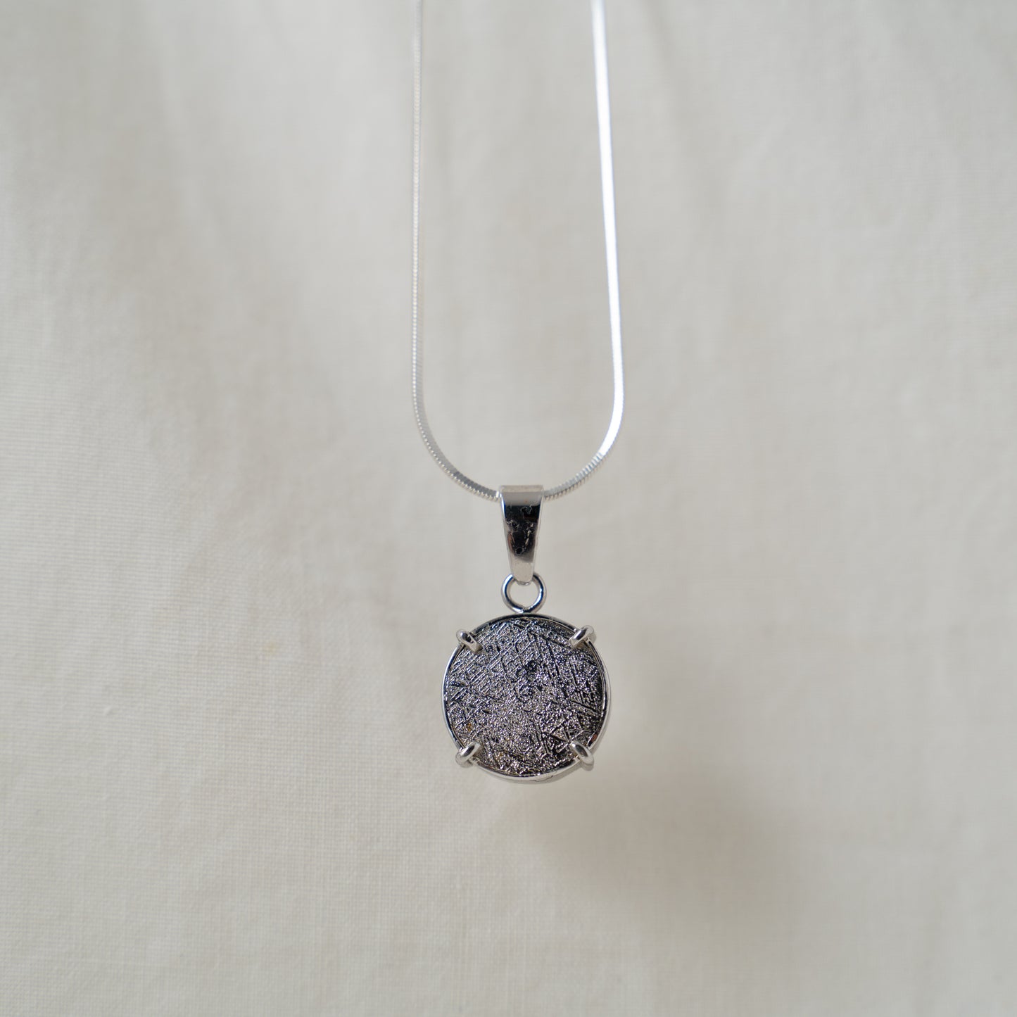 Hydrus | interchangeable Namibian meteorite silver pendant