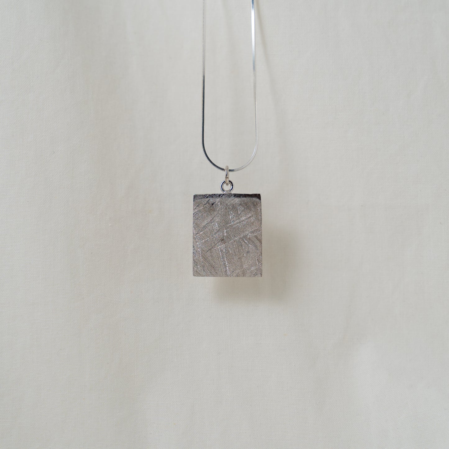 Mensa | Namibian meteorite rectangular pendant