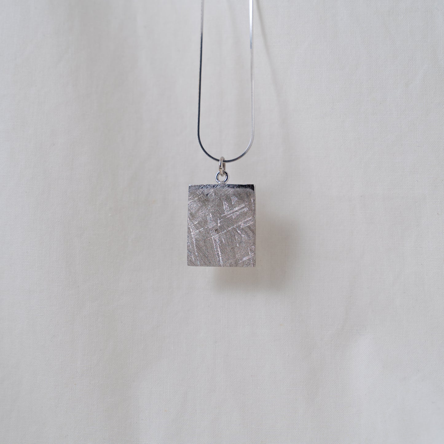 Mensa | Namibian meteorite rectangular pendant