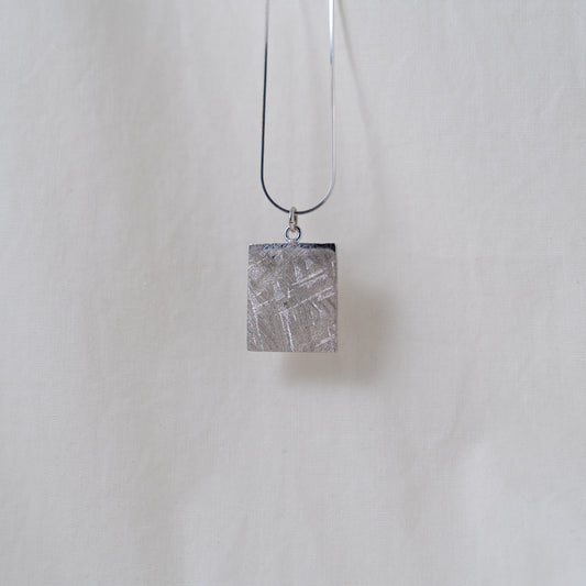 Mensa | Namibian meteorite rectangular pendant