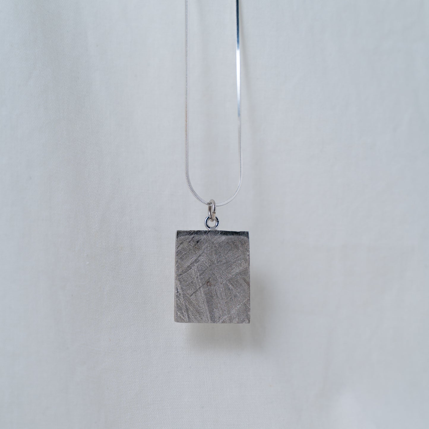 Mensa | Namibian meteorite rectangular pendant