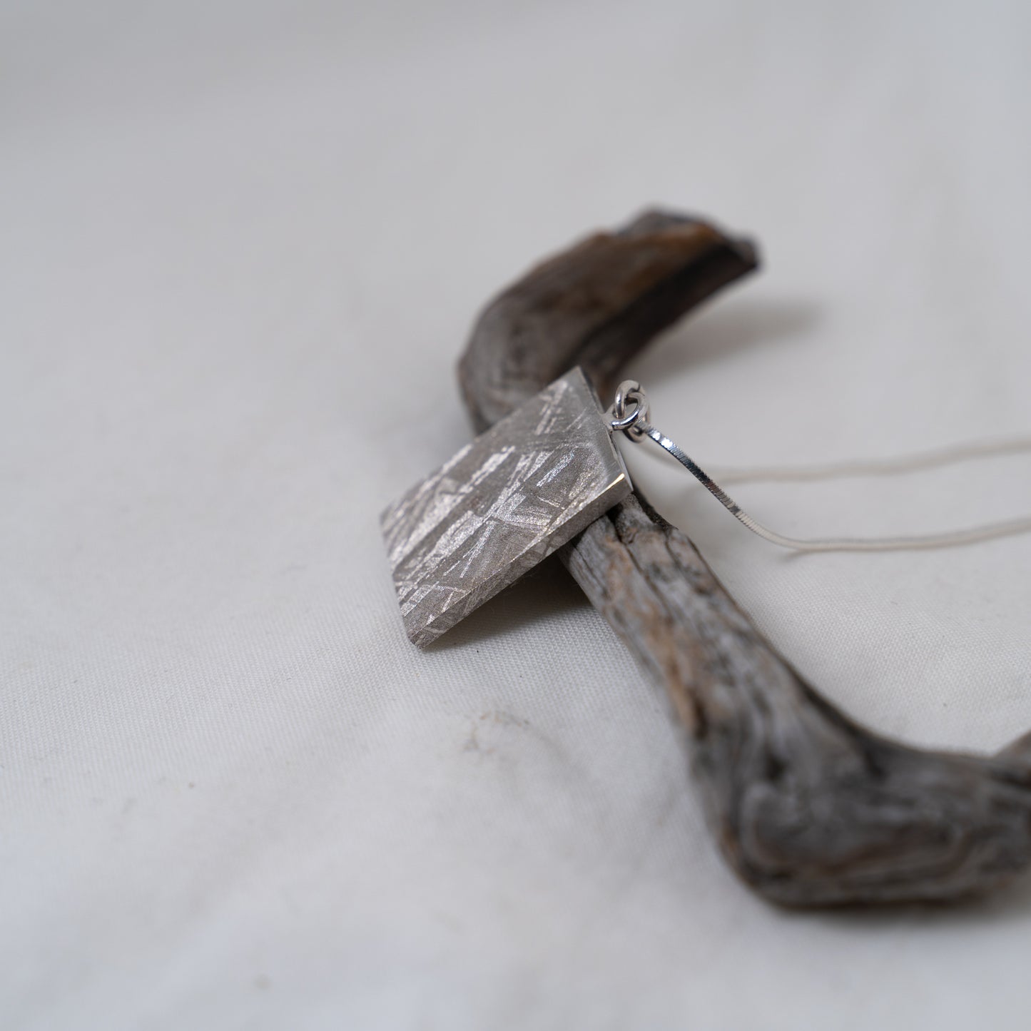 Mensa | Namibian meteorite rectangular pendant