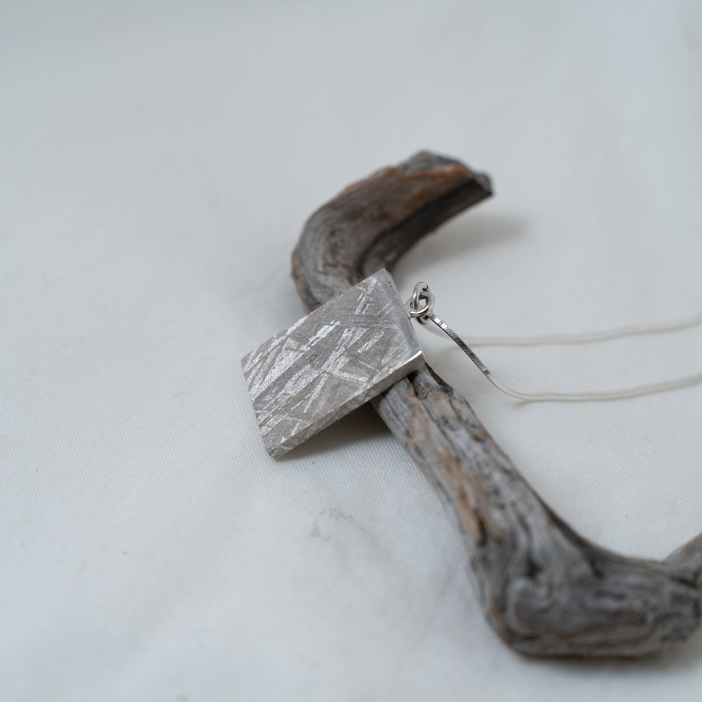 Mensa | Namibian meteorite rectangular pendant