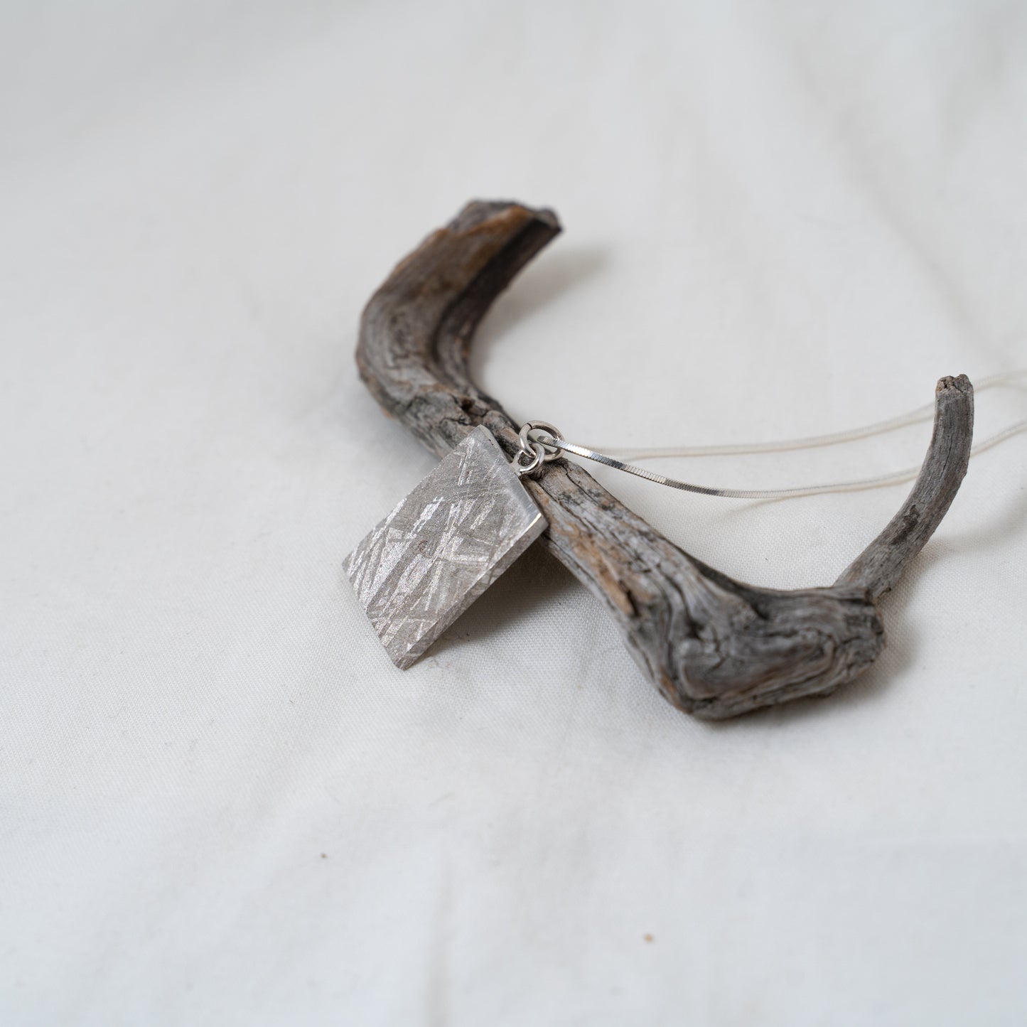 Mensa | Namibian meteorite rectangular pendant