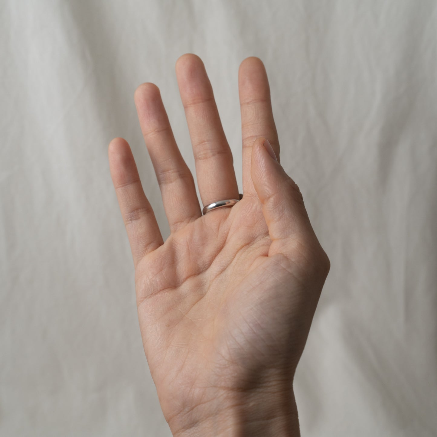 Open Silver Petal Ring