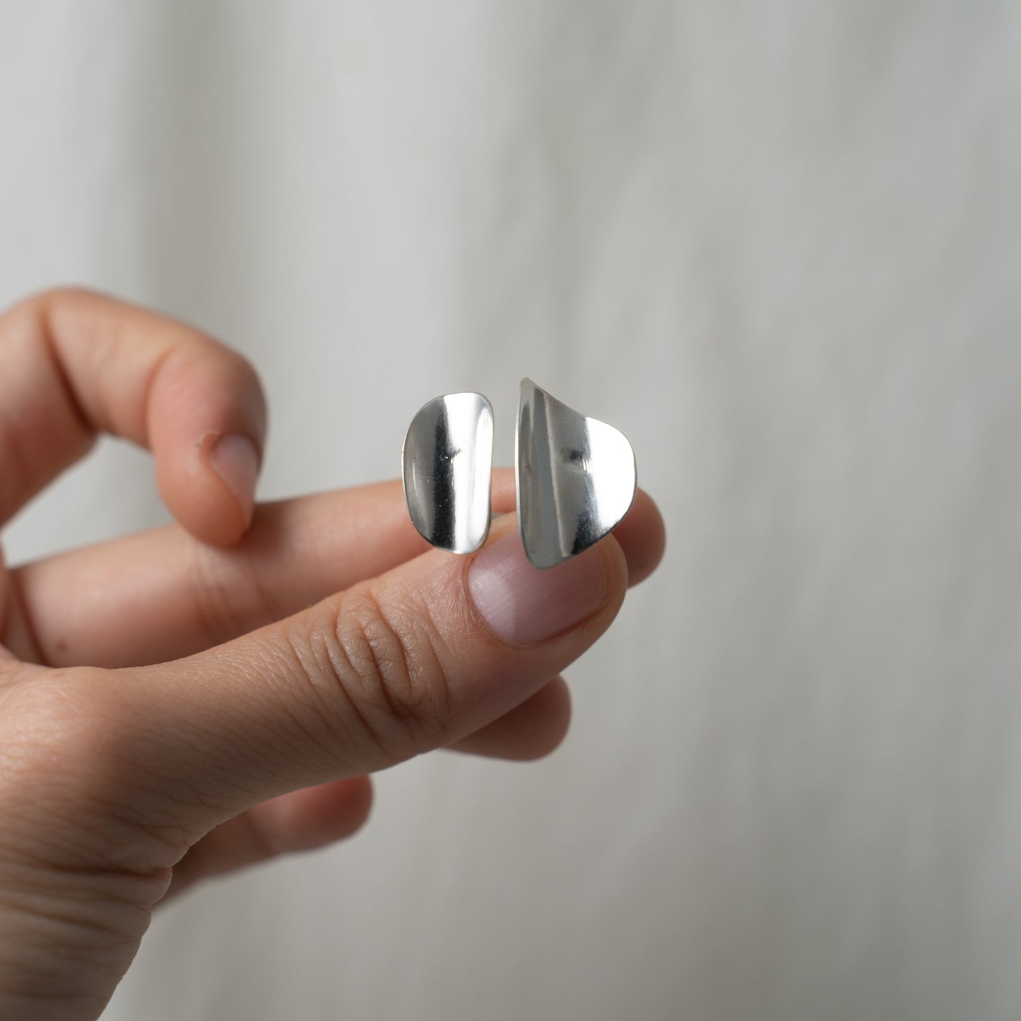 Open Silver Petal Ring