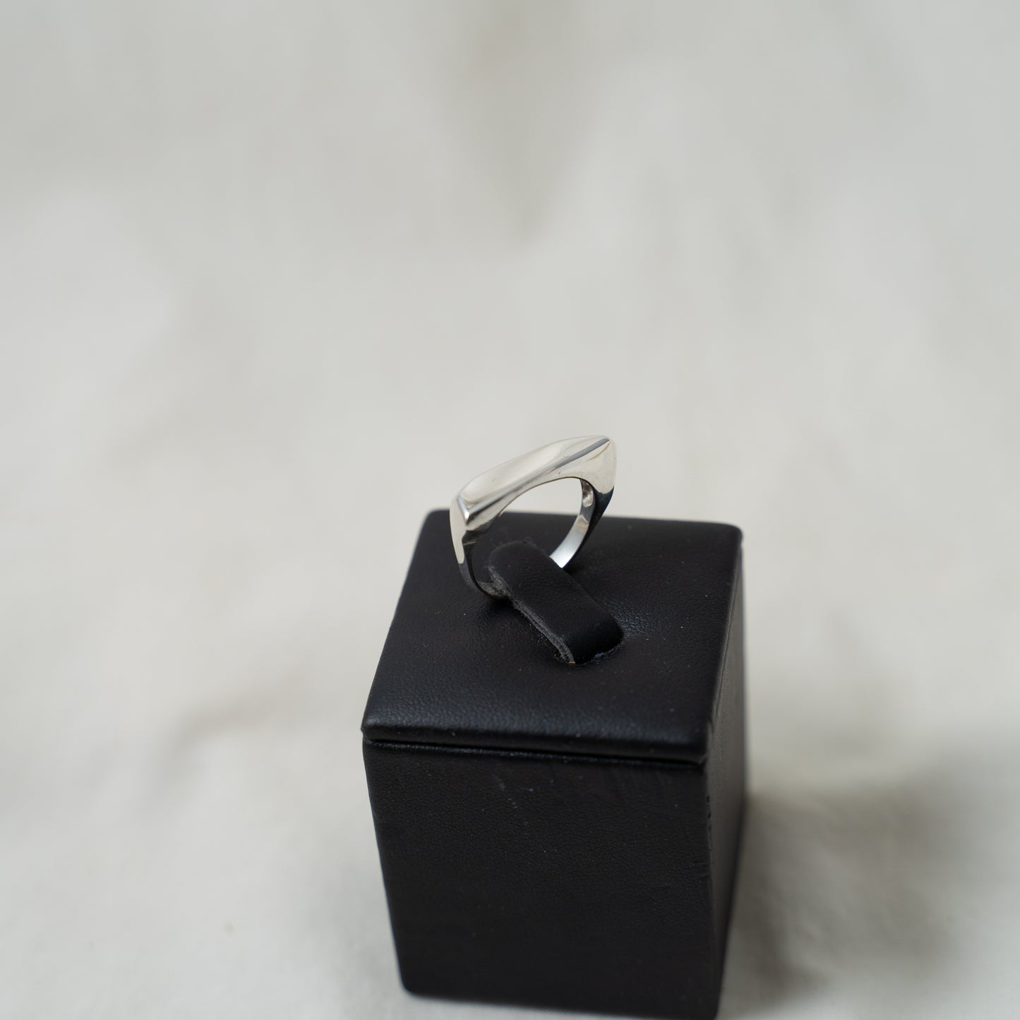 Contemporary silver signet ring