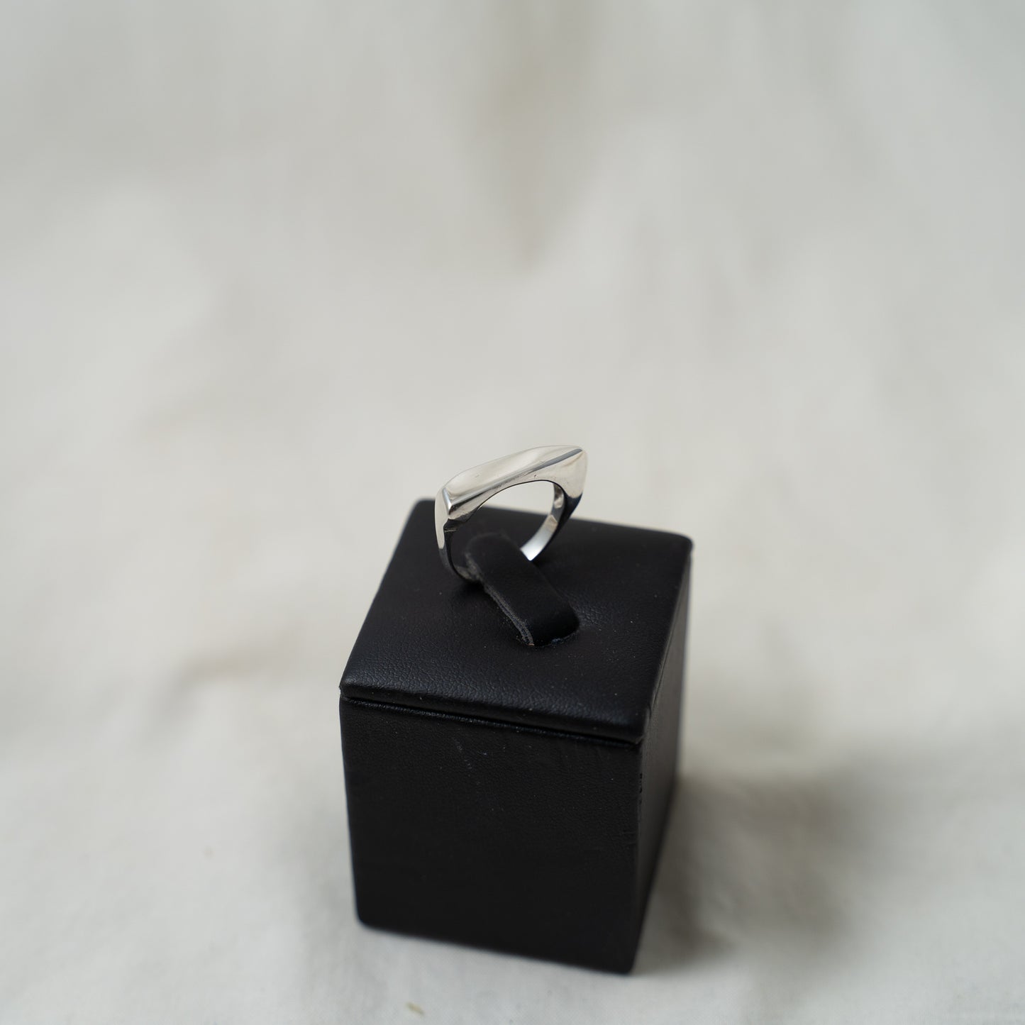 Contemporary silver signet ring