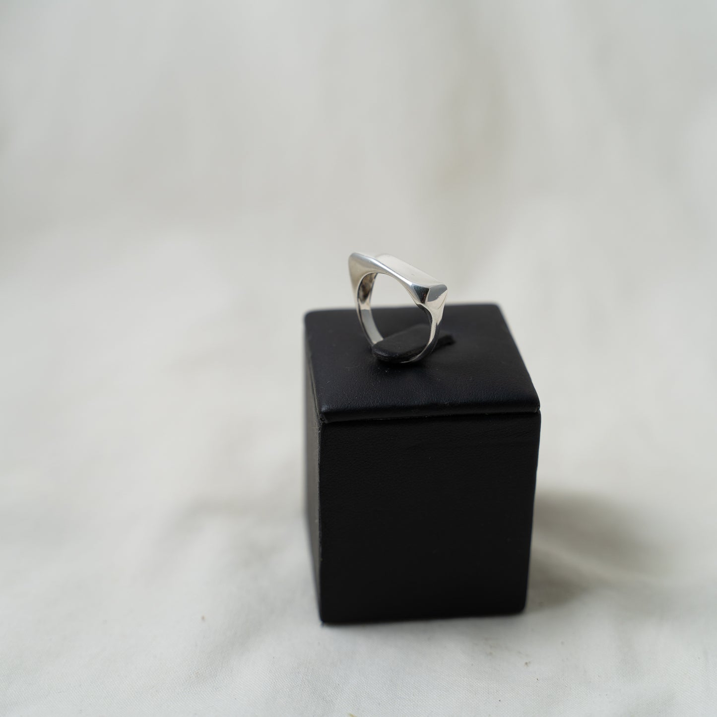 Contemporary silver signet ring