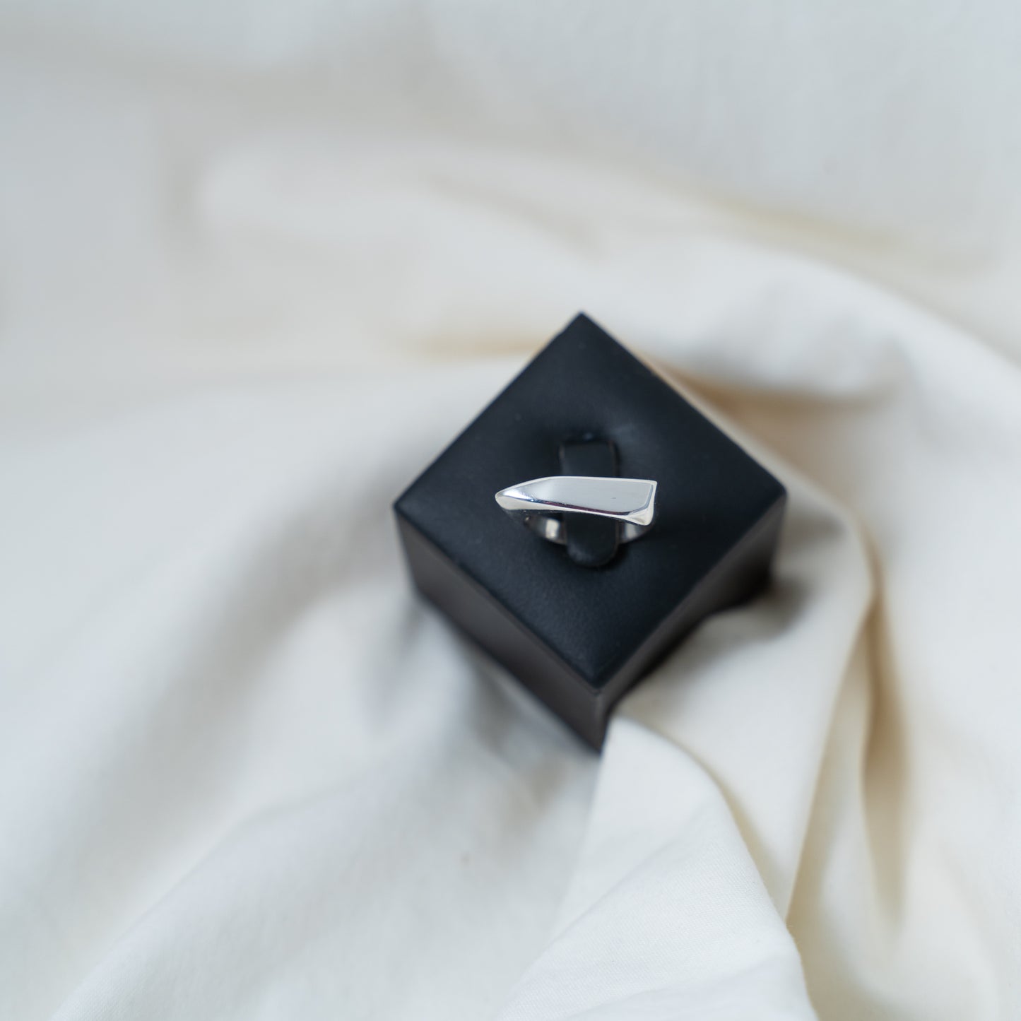 Contemporary silver signet ring