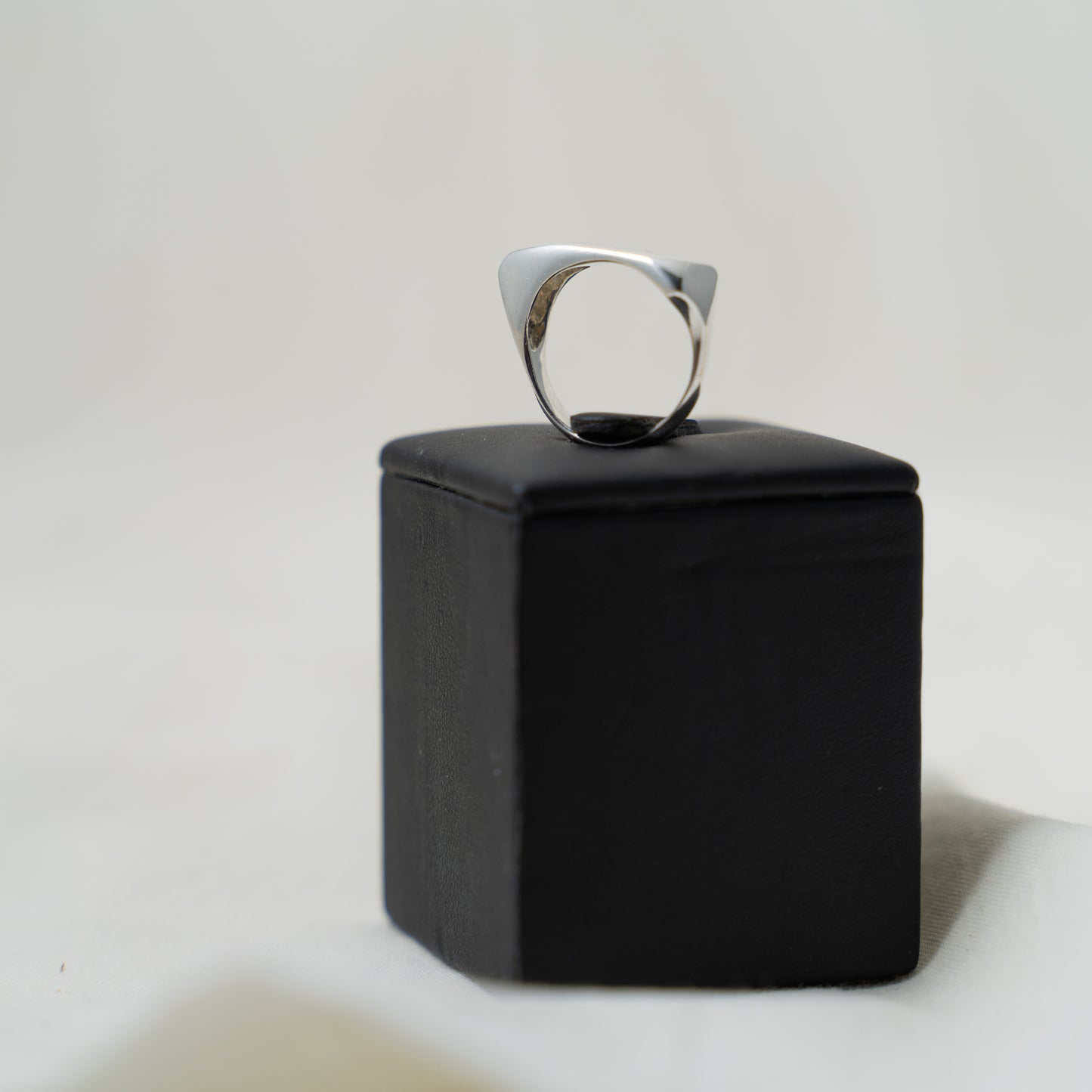 Contemporary silver signet ring