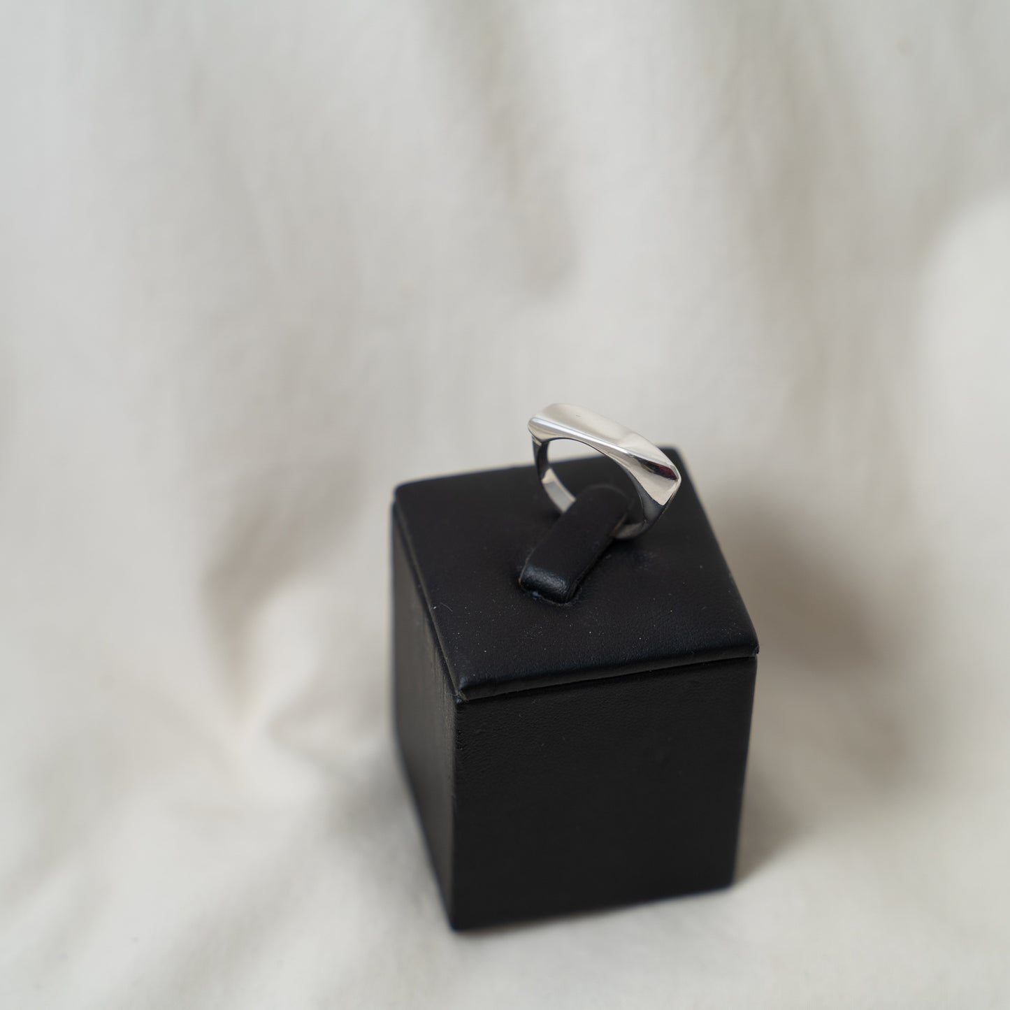 Contemporary silver signet ring