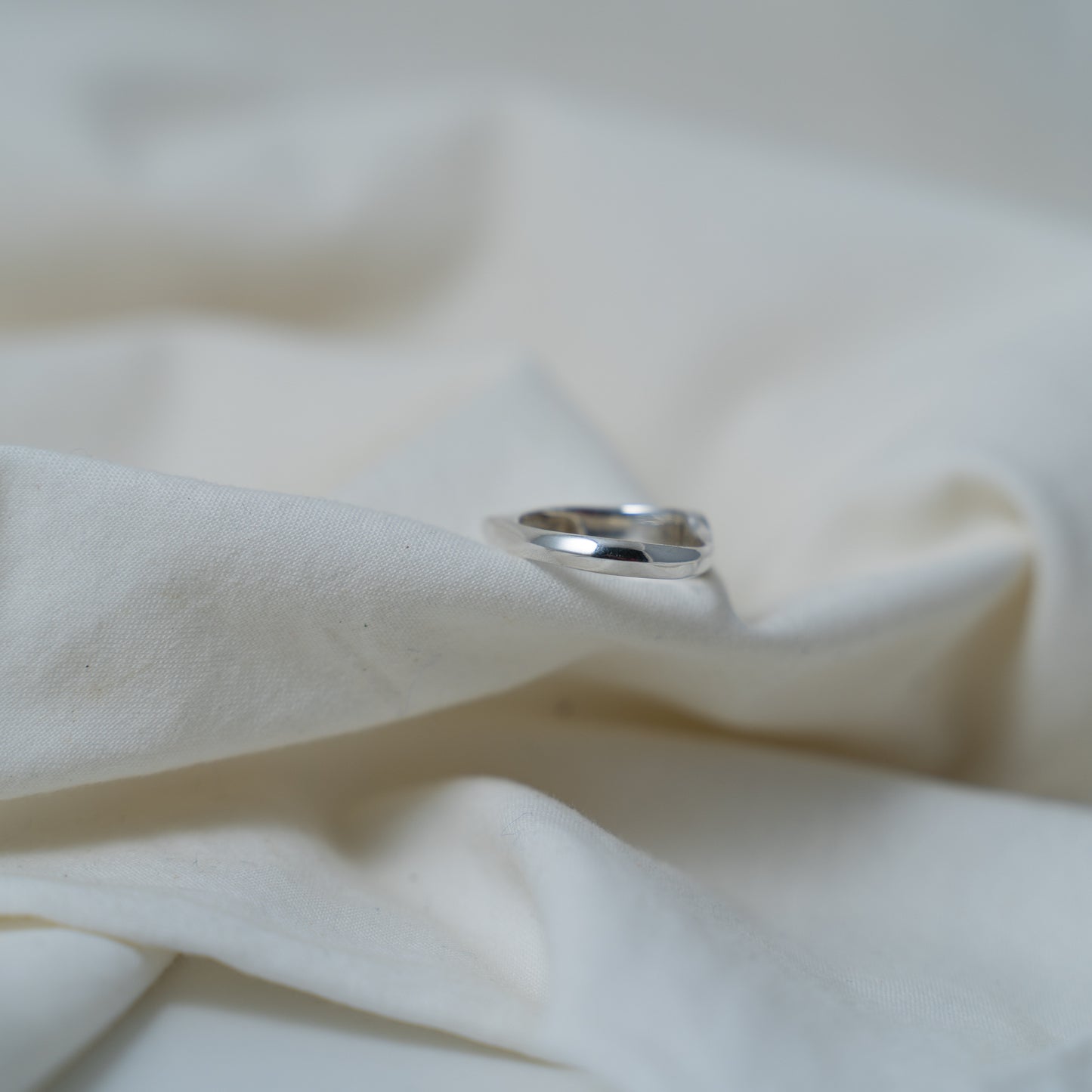 Contemporary silver signet ring