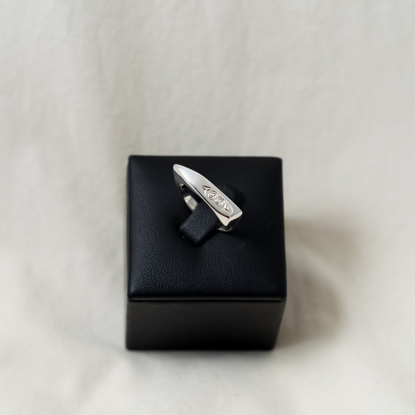 Contemporary silver signet ring
