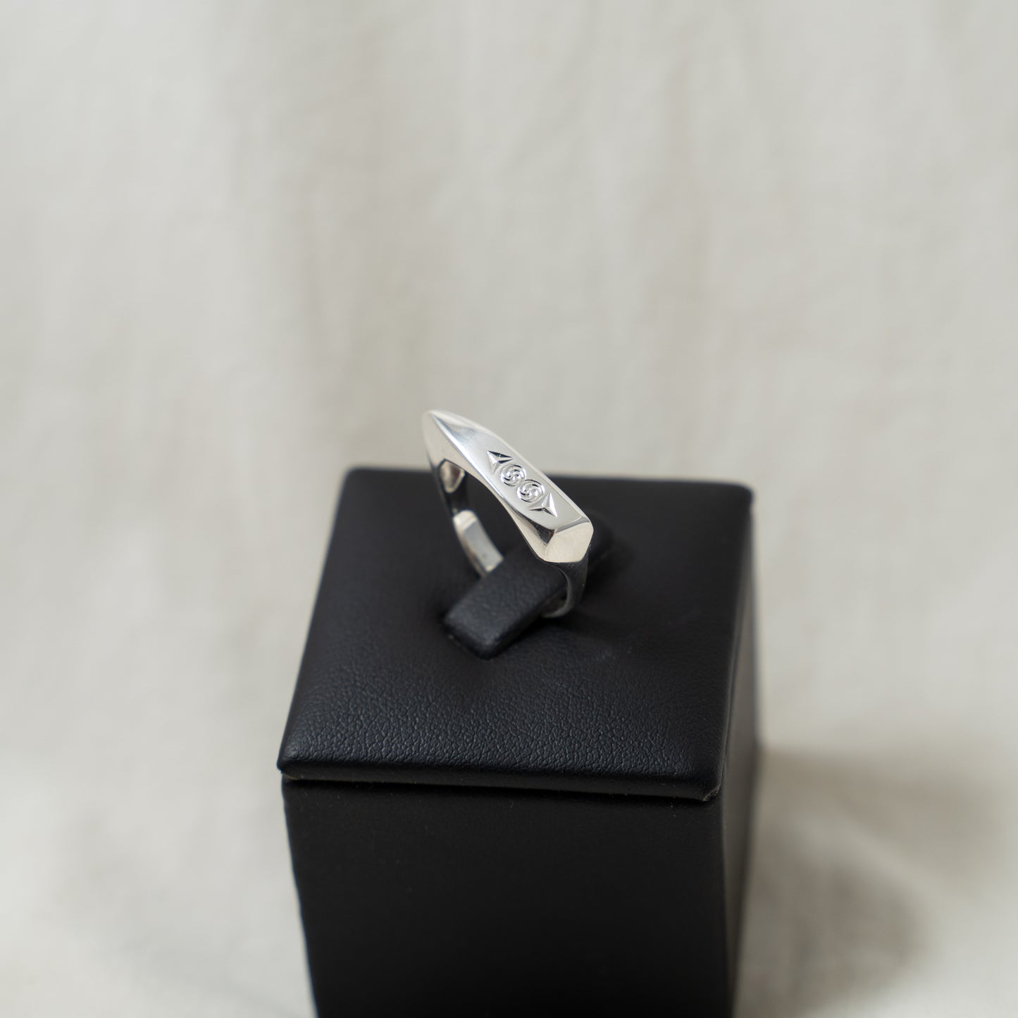 Contemporary silver signet ring