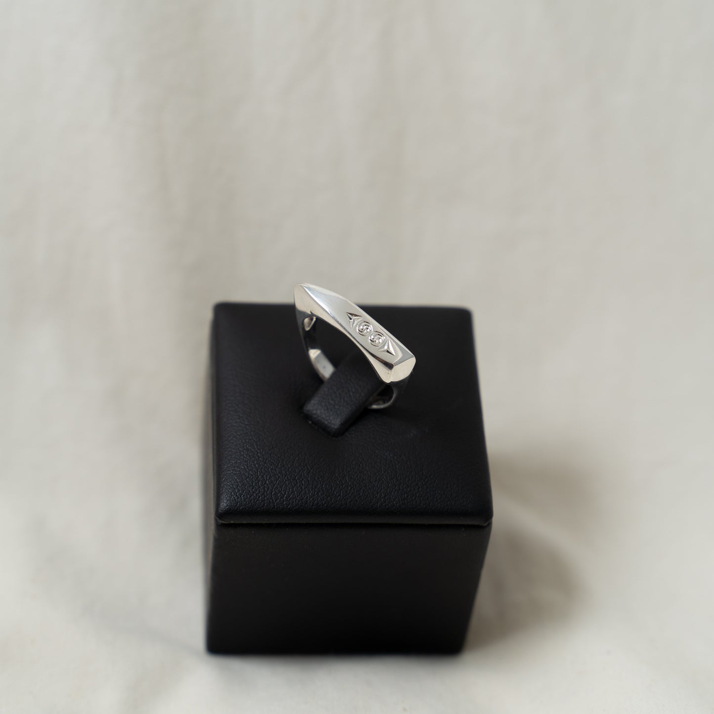 Contemporary silver signet ring