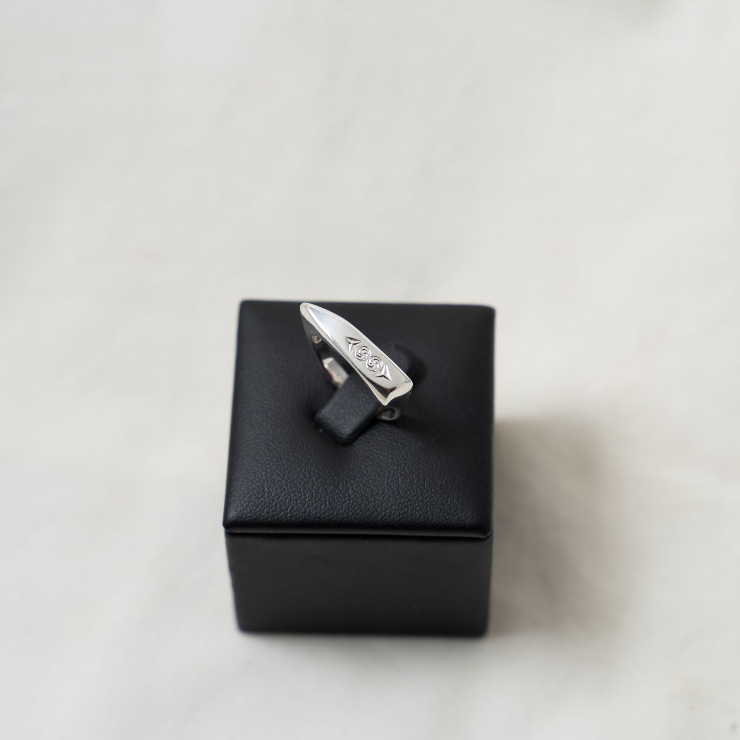 Contemporary silver signet ring