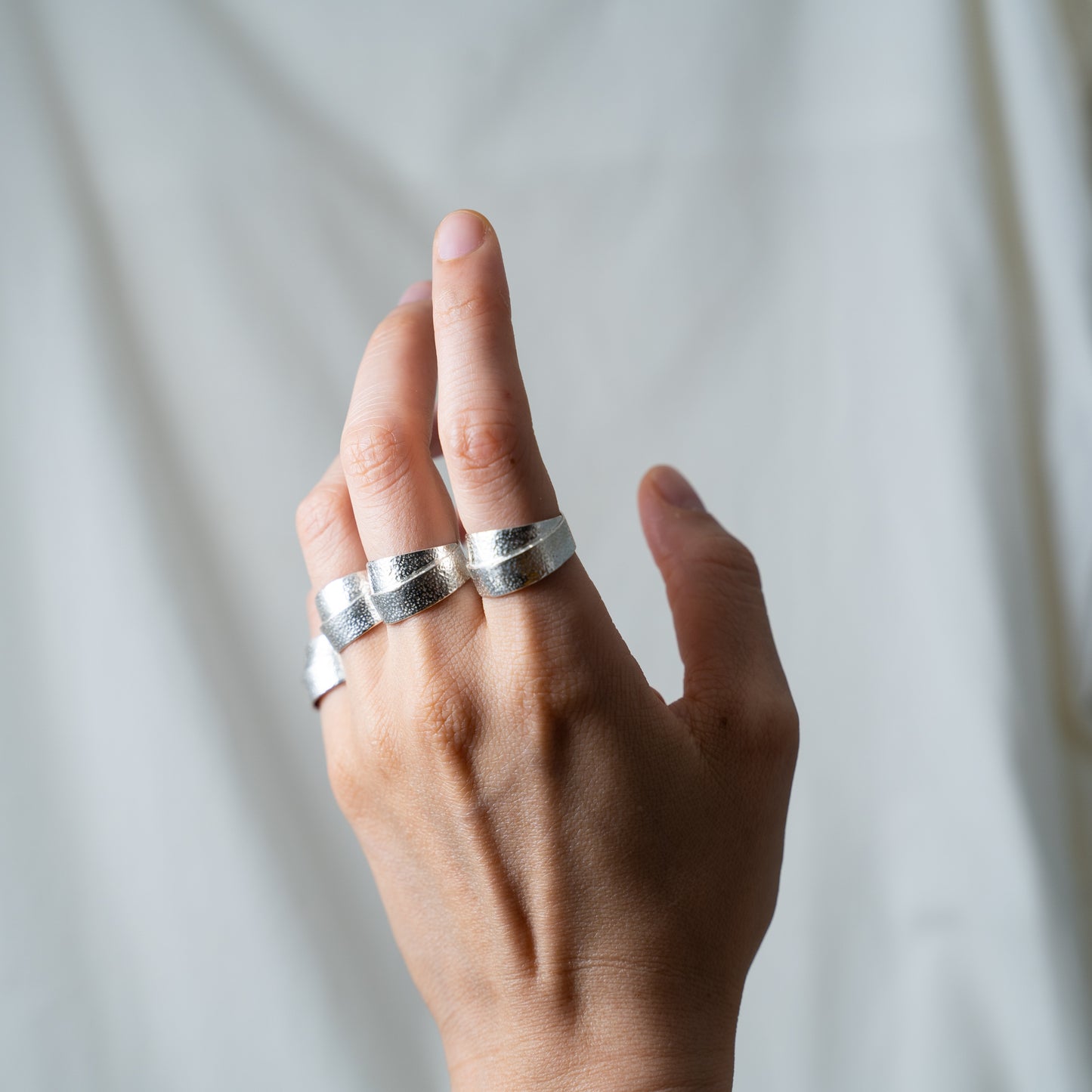 The silver open armour ring