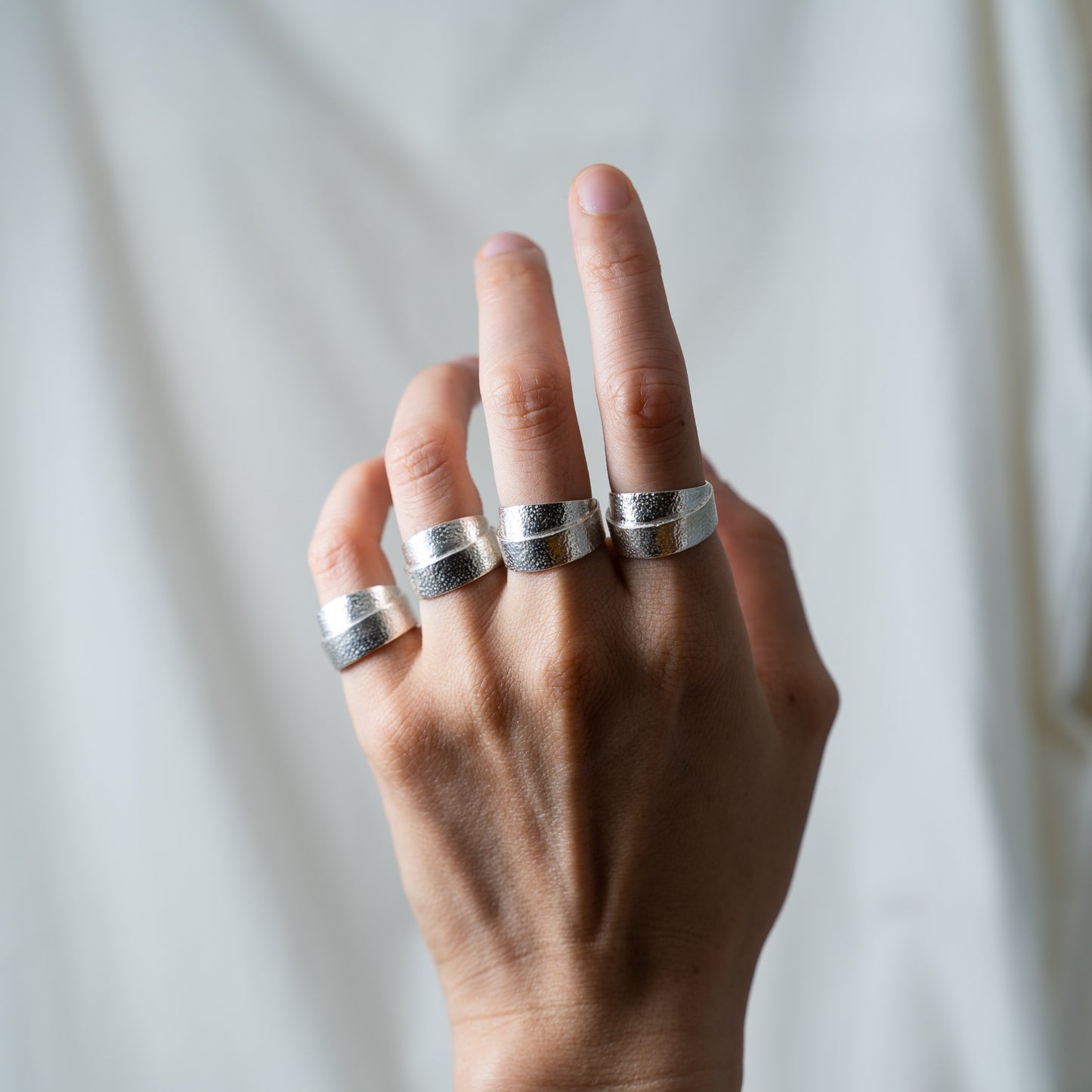 The silver open armour ring