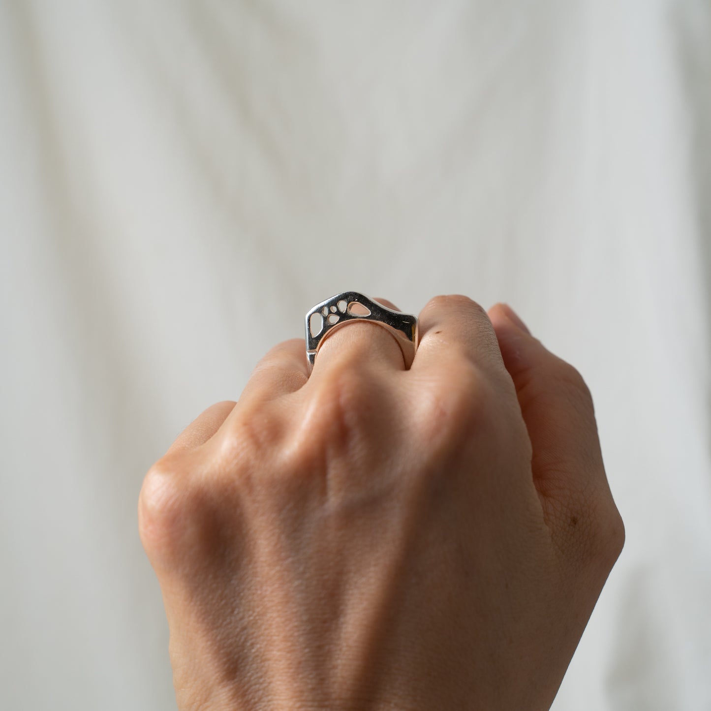The holey silver signet ring