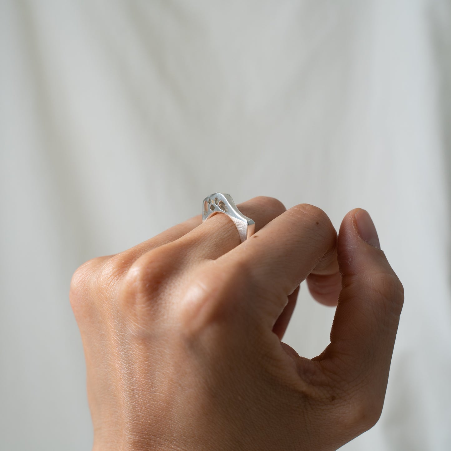 The holey silver signet ring