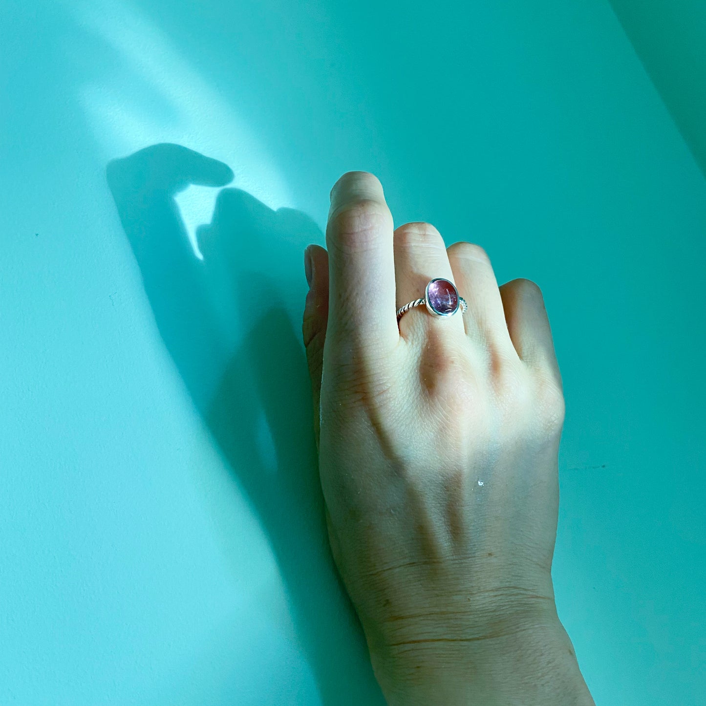 Bougainvillea | pink tourmaline silver ring