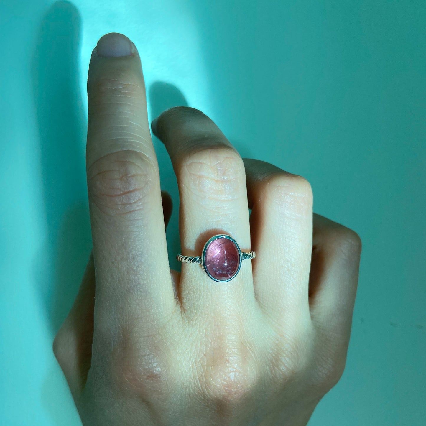 Bougainvillea | pink tourmaline silver ring