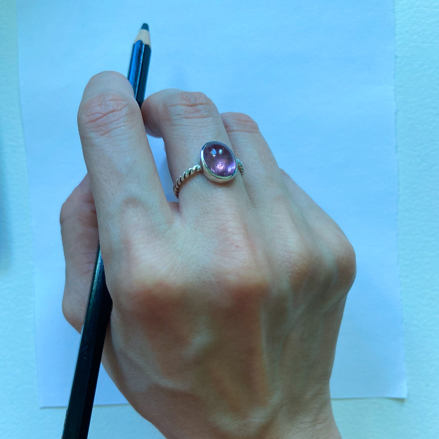 Bougainvillea | pink tourmaline silver ring