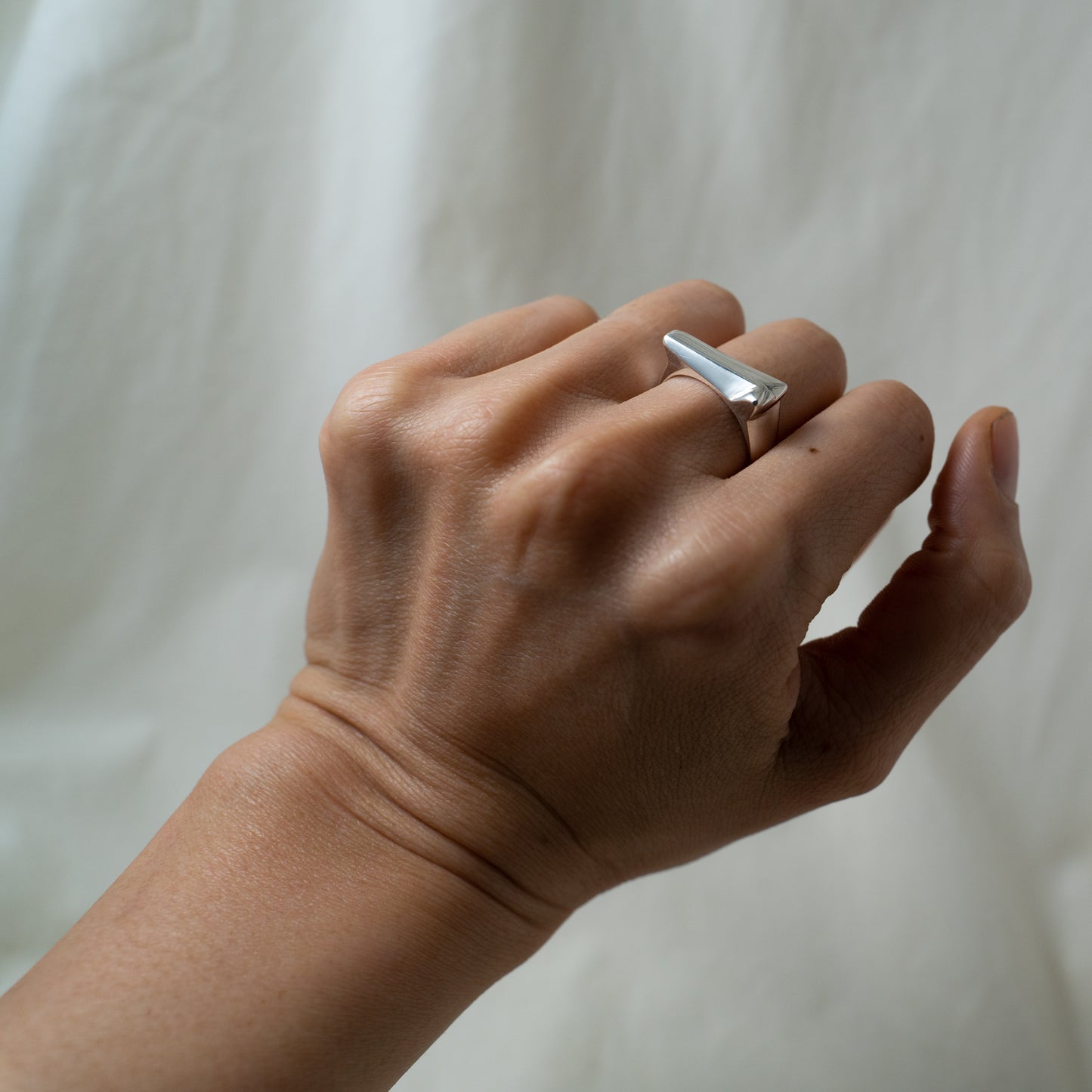 Geometric Silver Signet ring