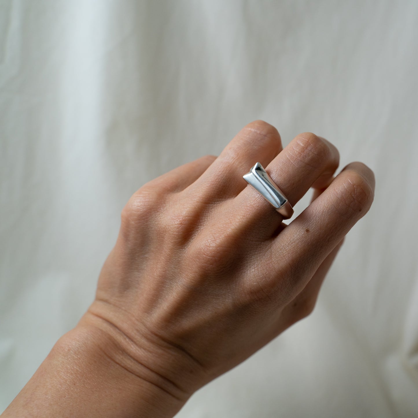 Geometric Silver Signet ring