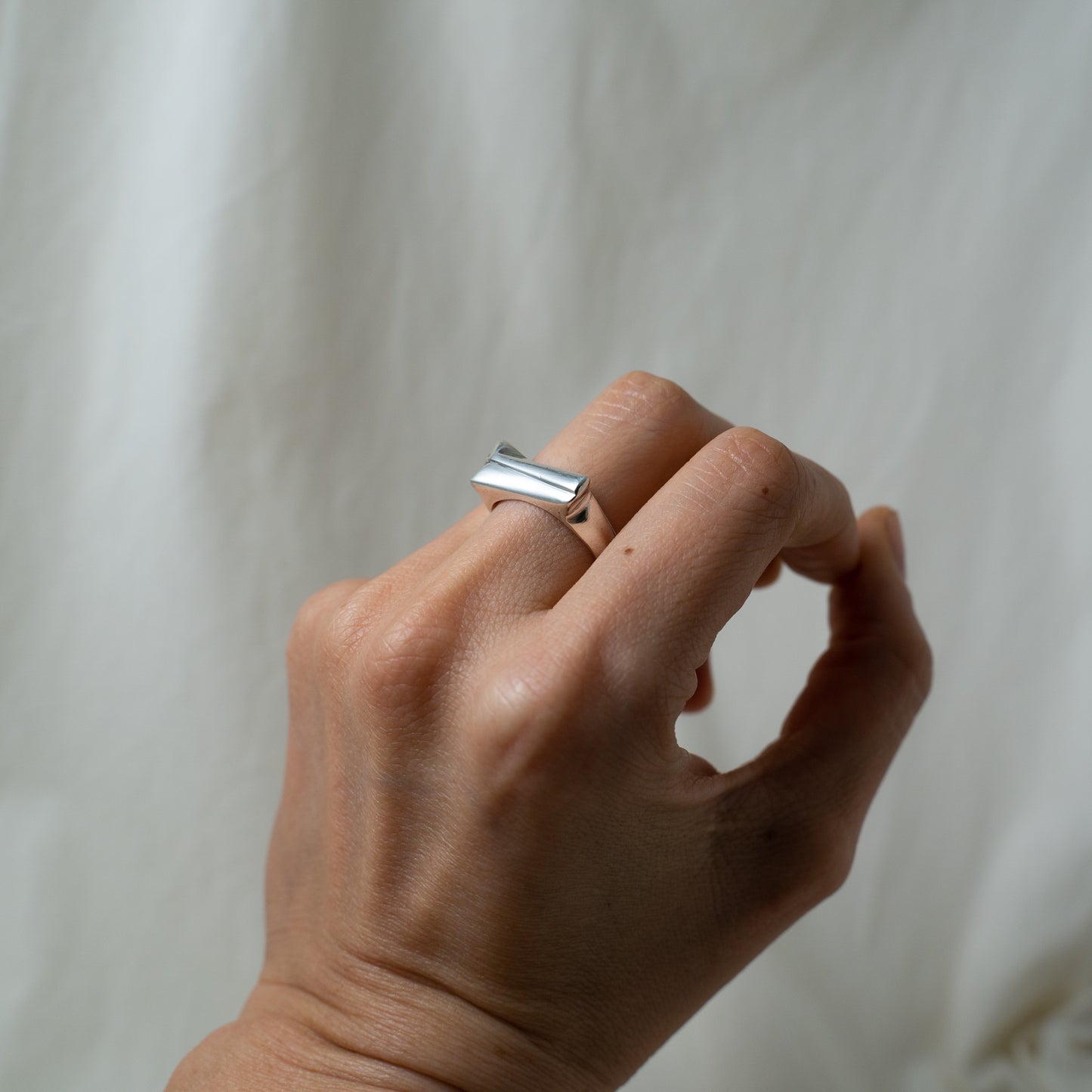 Geometric Silver Signet ring
