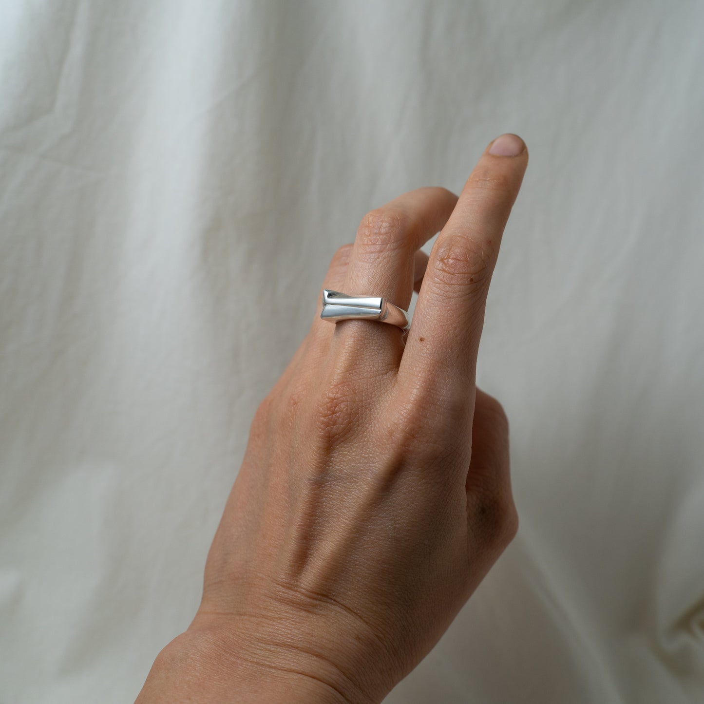 Geometric Silver Signet ring