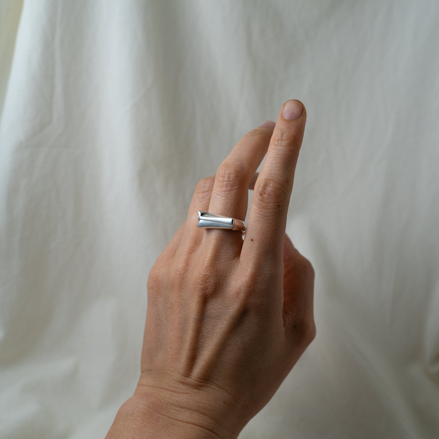Geometric Silver Signet ring