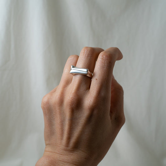 Geometric Silver Signet ring