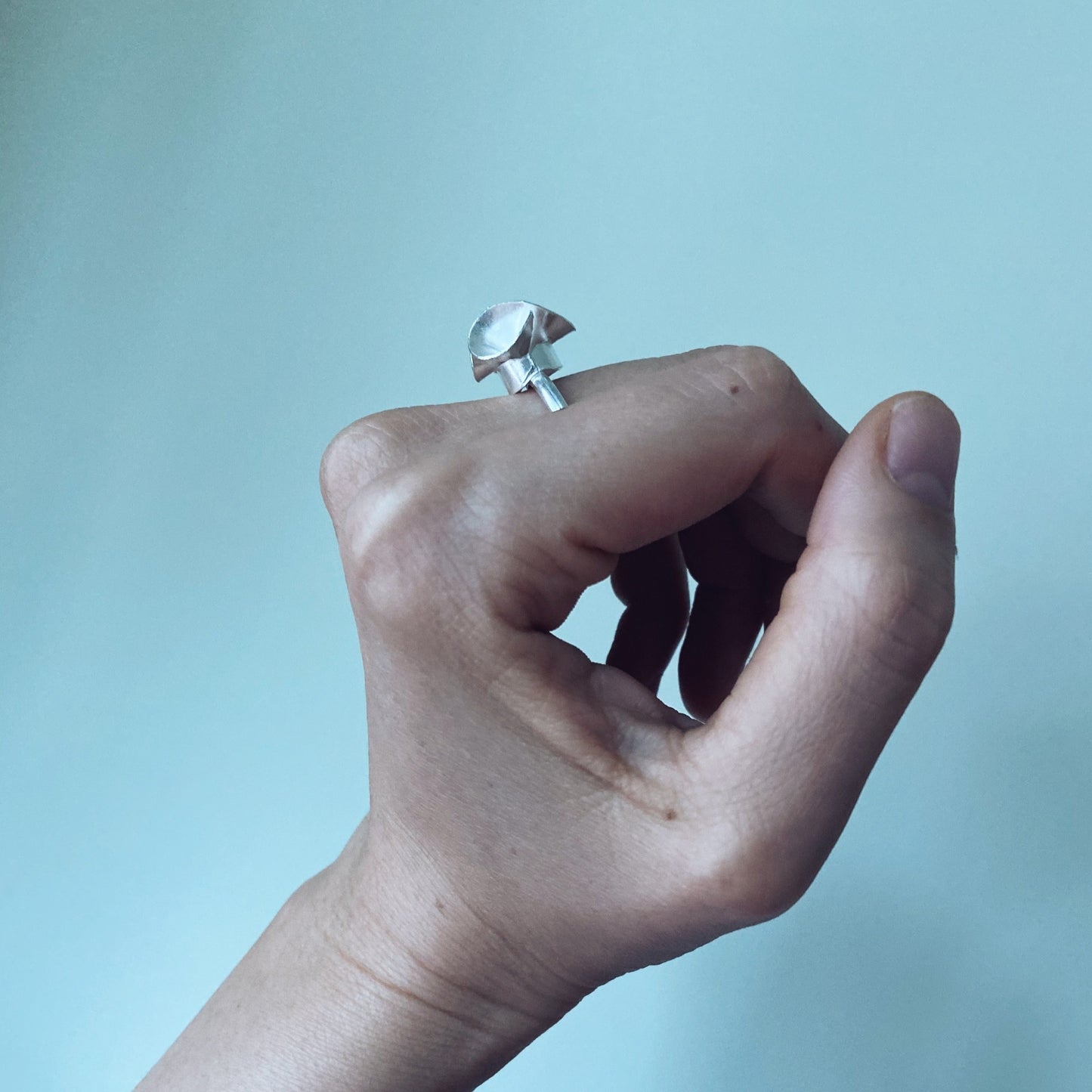 Floral Bohemian inspired silver ring