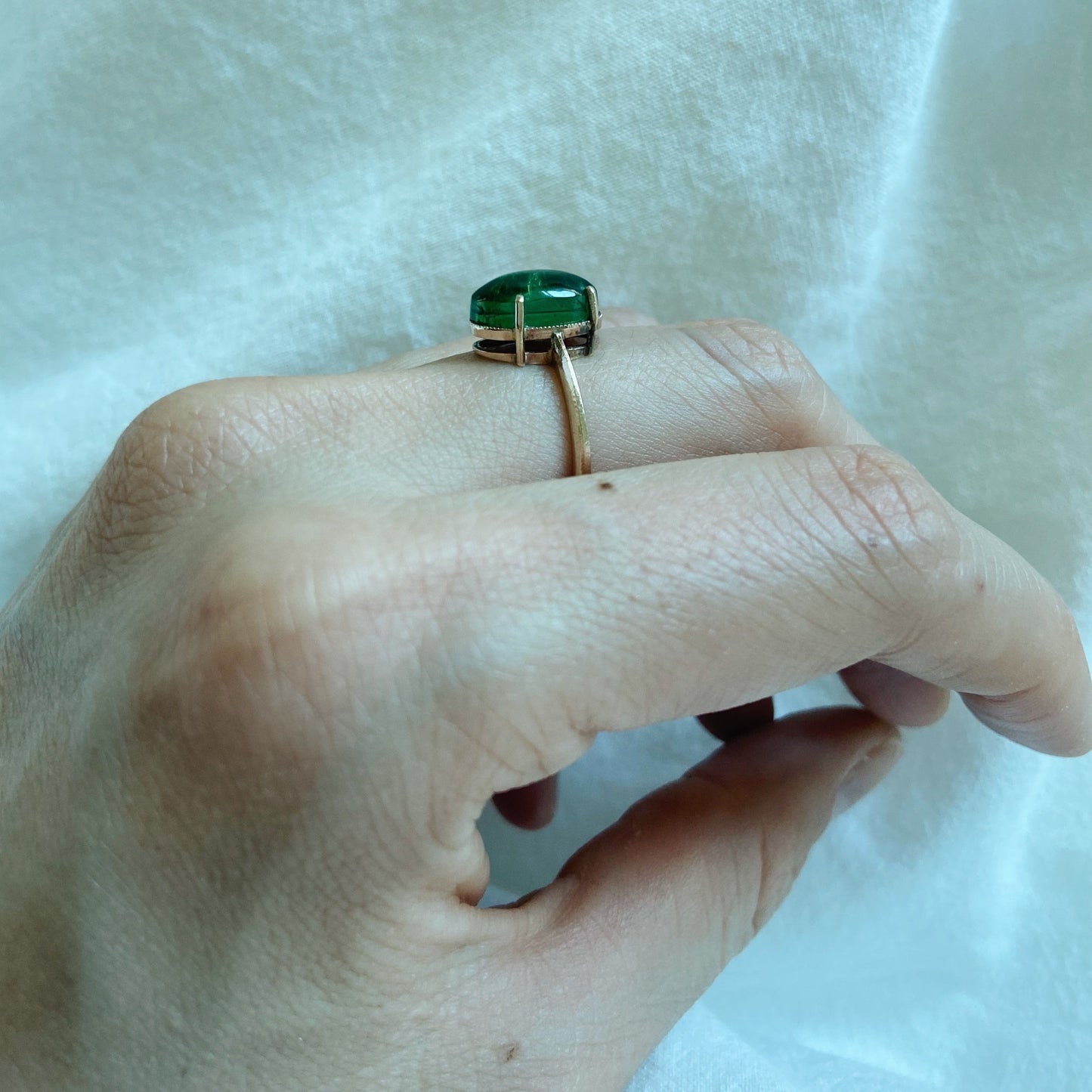 Fern | green tourmaline, 14k gold ring